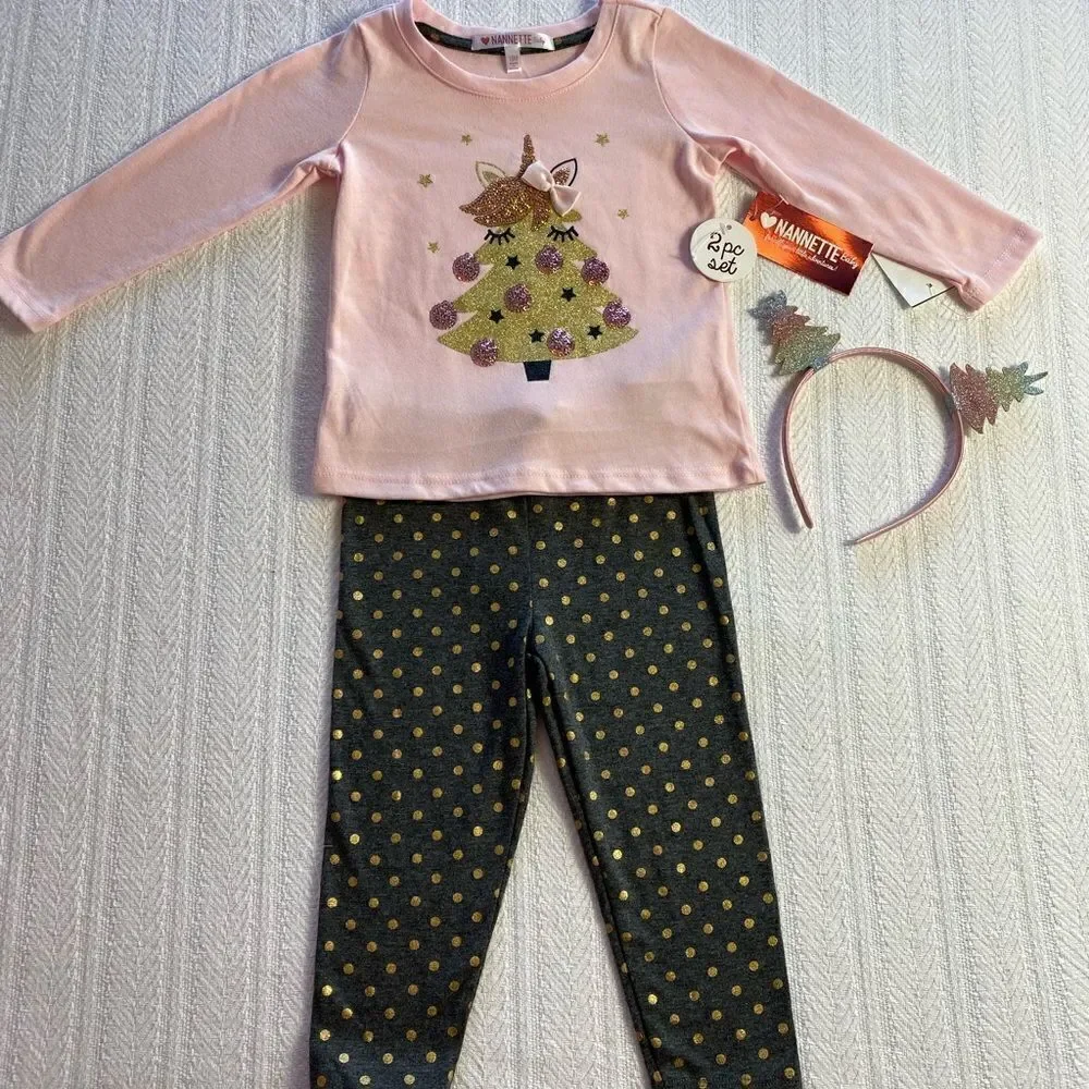 NANNETTE Baby 3 pc Christmas Outfit